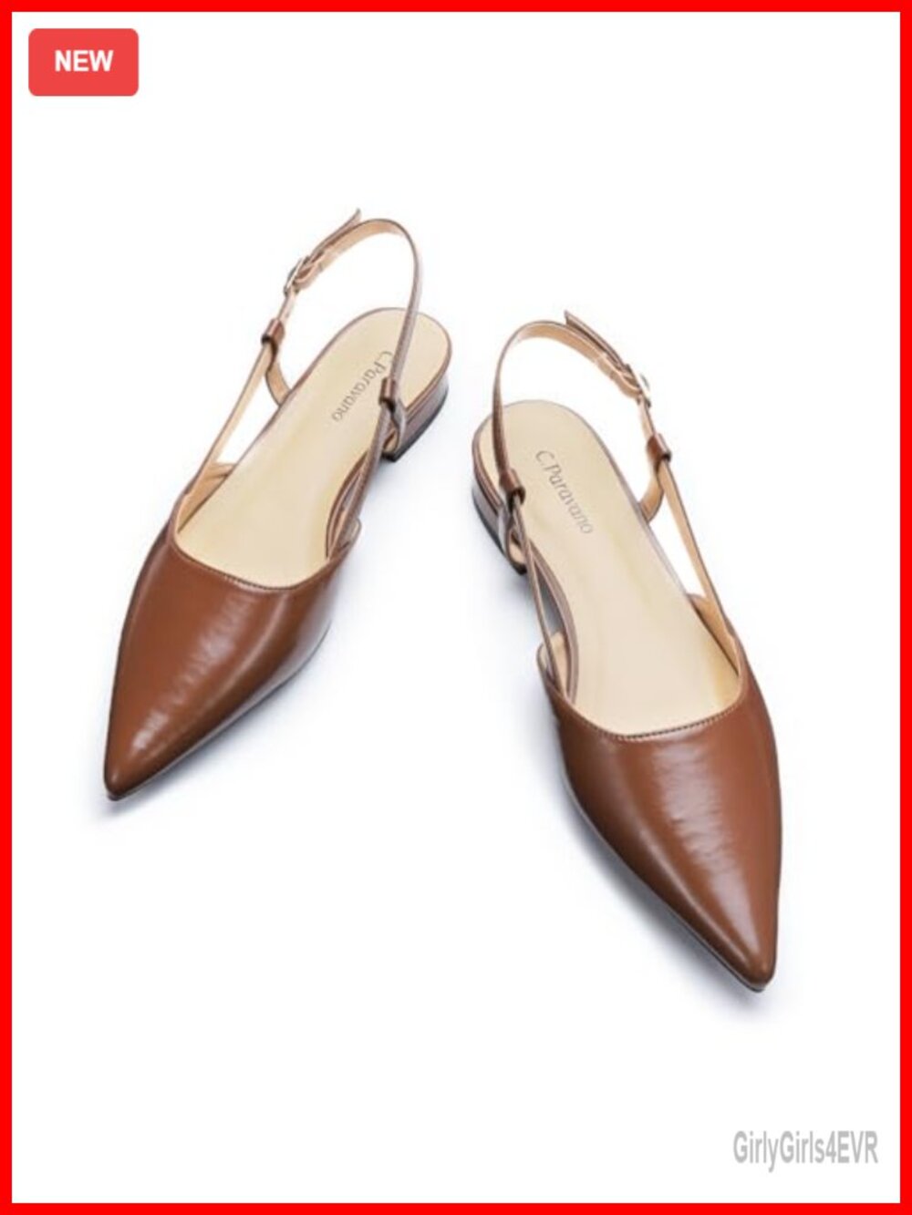 Pointed Toe Slingback Flats Dressy Closed Sandals Comfortable Block Heel